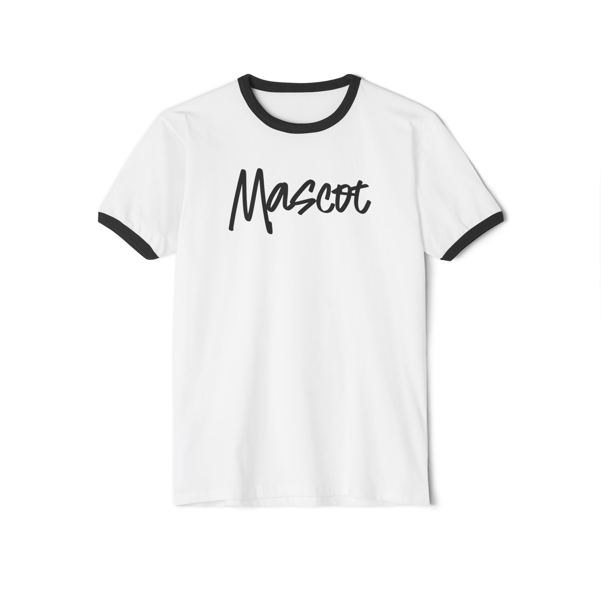 Custom Mascot Ringer T-Shirt — Vintage Script Logo Tee