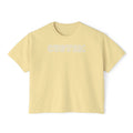 Custom Women's Boxy Tee - Retro Varsity Lettering, Casual Cropped T-Shirt