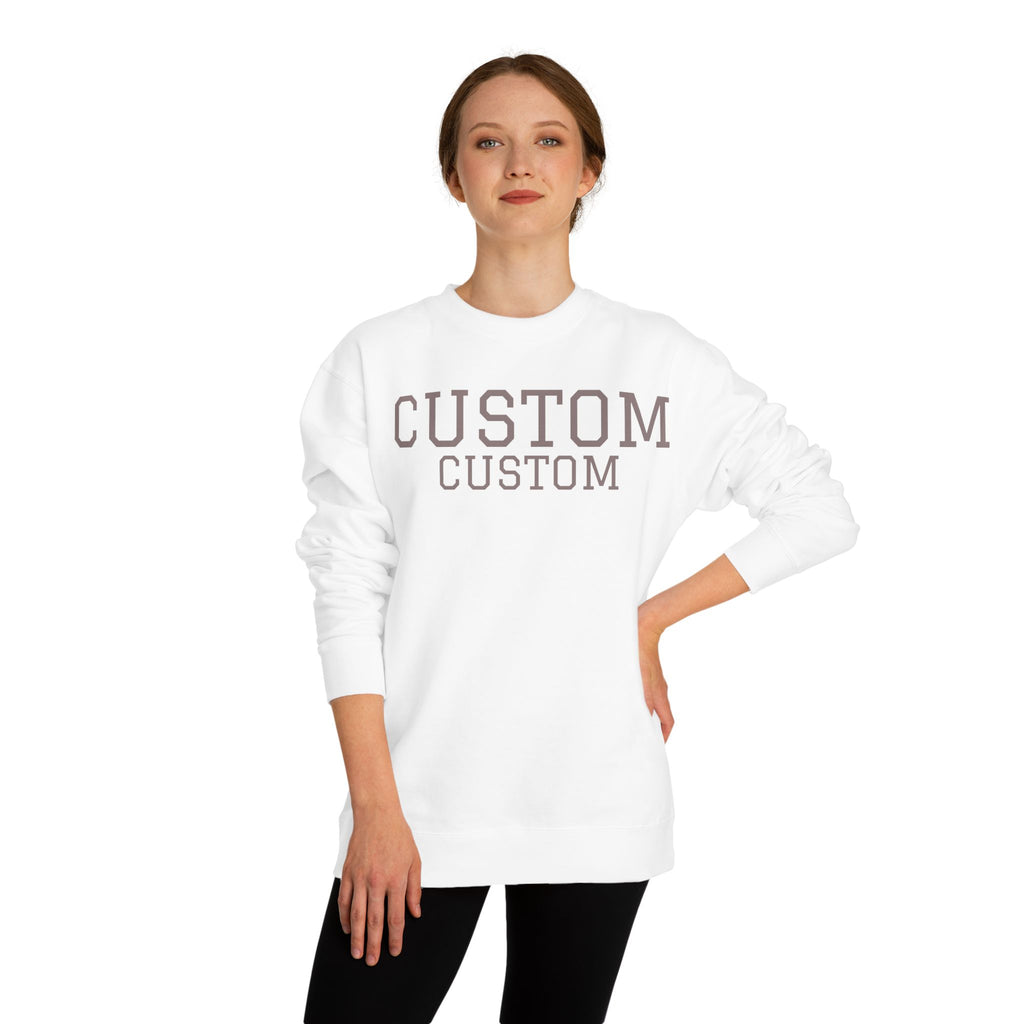 Custom Text Crewneck Sweatshirt — Personalized College-Style Pullover