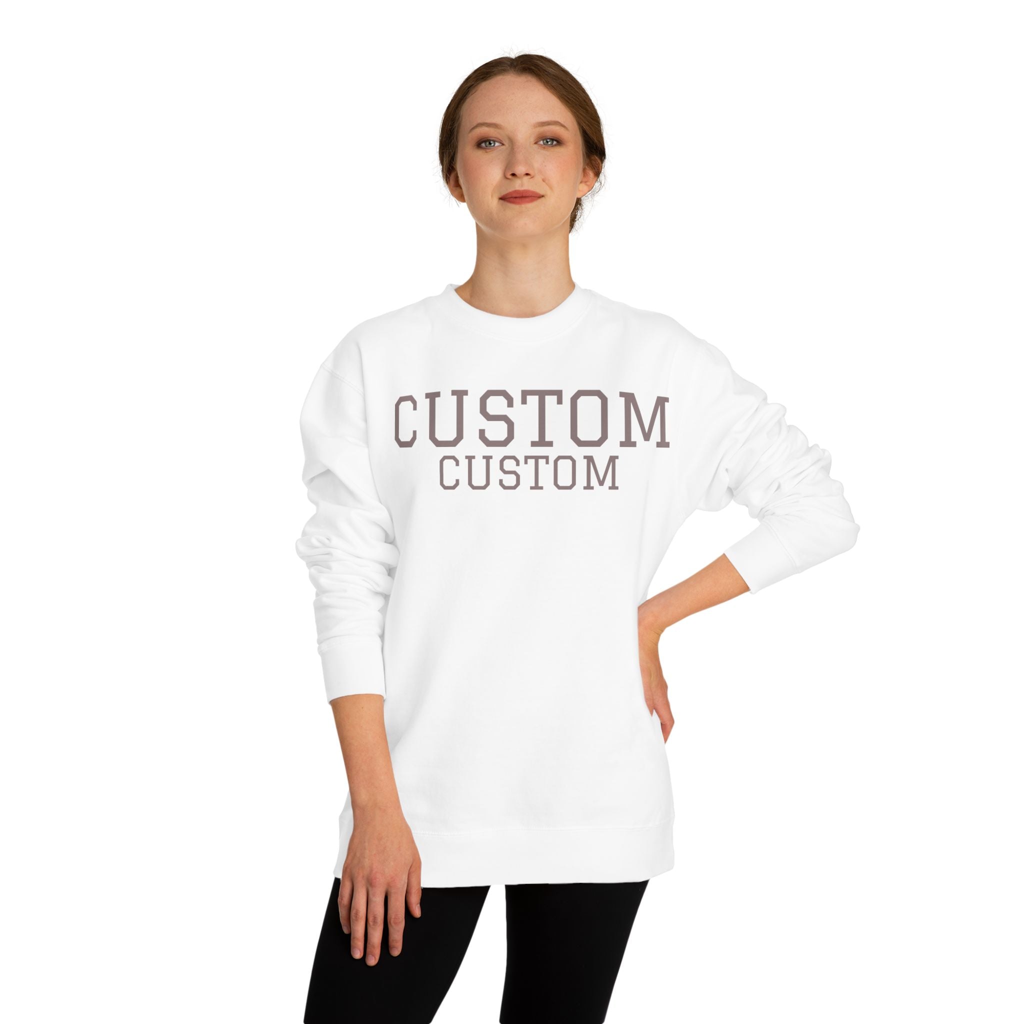 Custom Text Crewneck Sweatshirt — Personalized College-Style Pullover