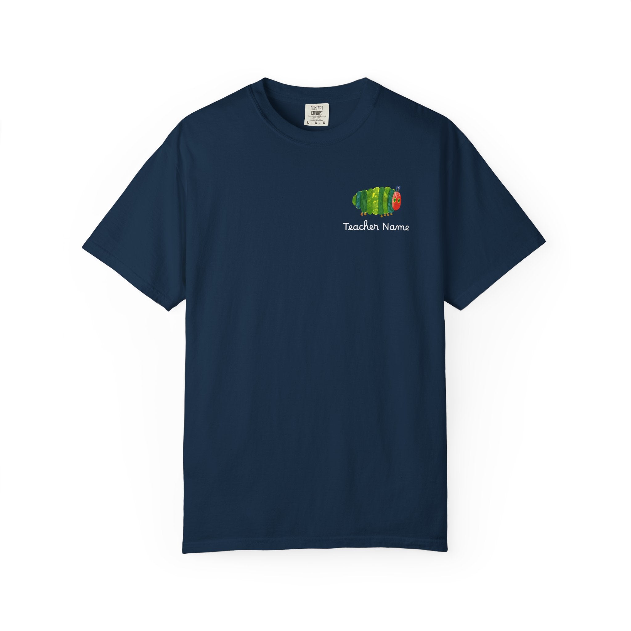 Custom Teacher Gift Caterpillar Garden T-Shirt — Colorful Children’s Storybook Graphic Tee