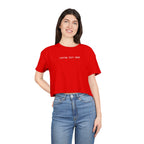 Custom T-Shirt - Custom Crop Top - Customizable Women's Crop Tee — Minimalist 'Custom Text Here' Chest Graphic