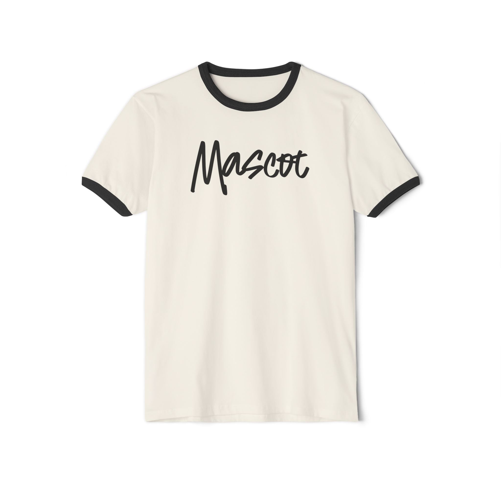 Custom Mascot Ringer T-Shirt — Vintage Script Logo Tee