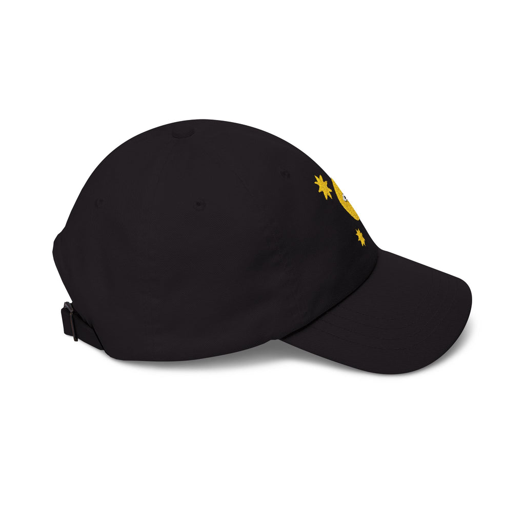 Moon Eye Dad Cap — Embroidered Crescent Moon & Stars Baseball Hat