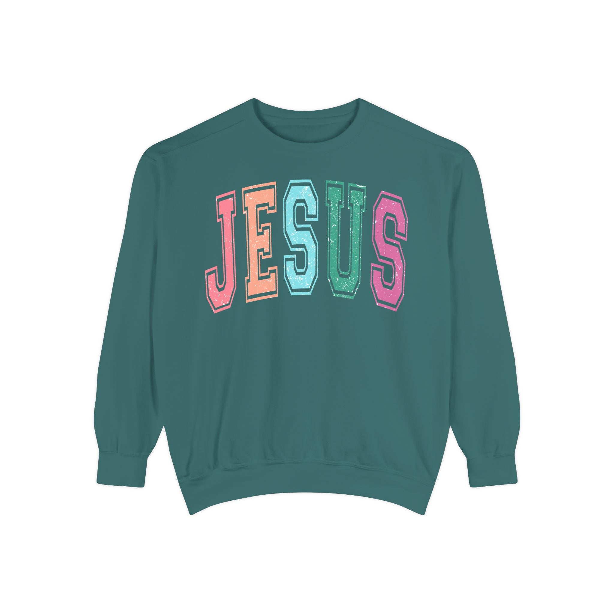 Jesus Rainbow Comfort Colors Crewneck Sweatshirt