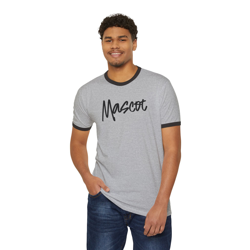 Custom Mascot Ringer T-Shirt — Vintage Script Logo Tee