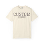Custom Garment-Dyed T-Shirt — Personalized 'CUSTOM' Vintage Collegiate Tee