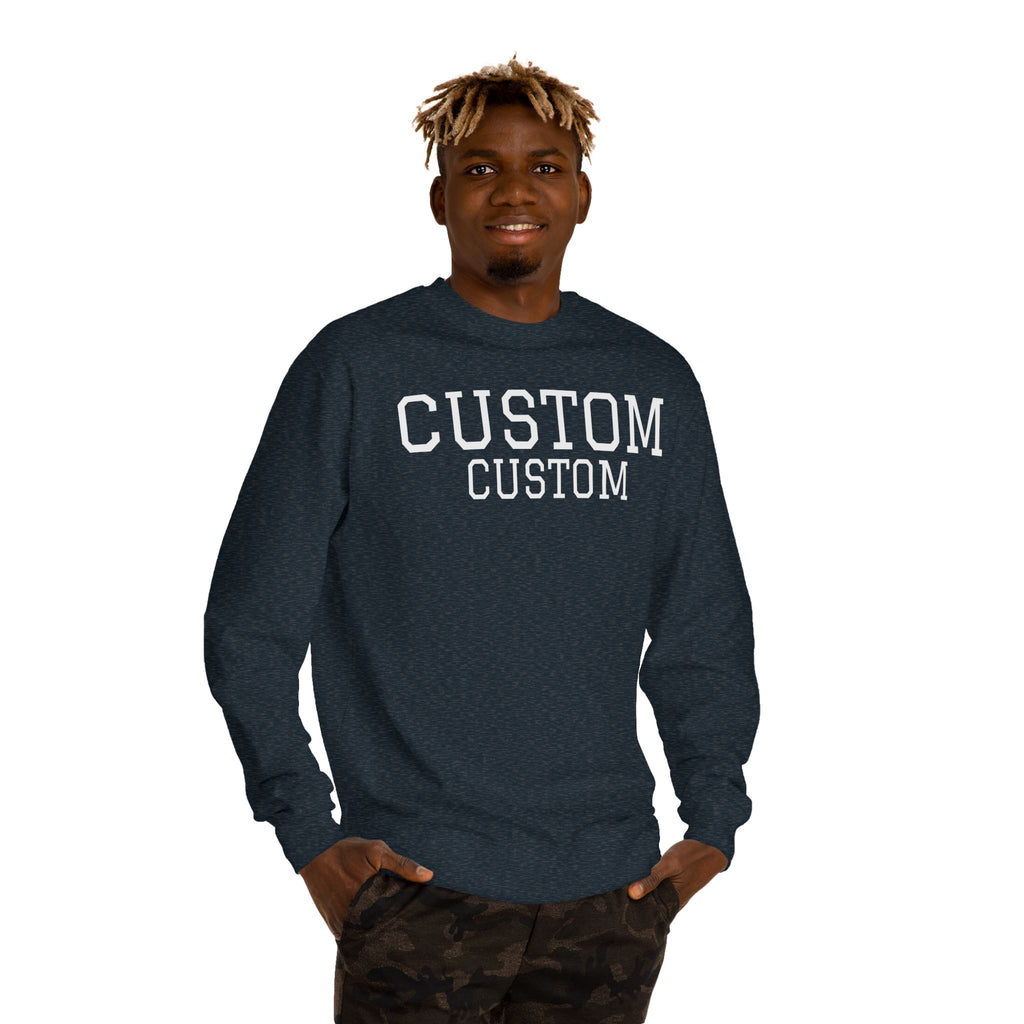 Custom Text Crewneck Sweatshirt — Personalized College-Style Pullover