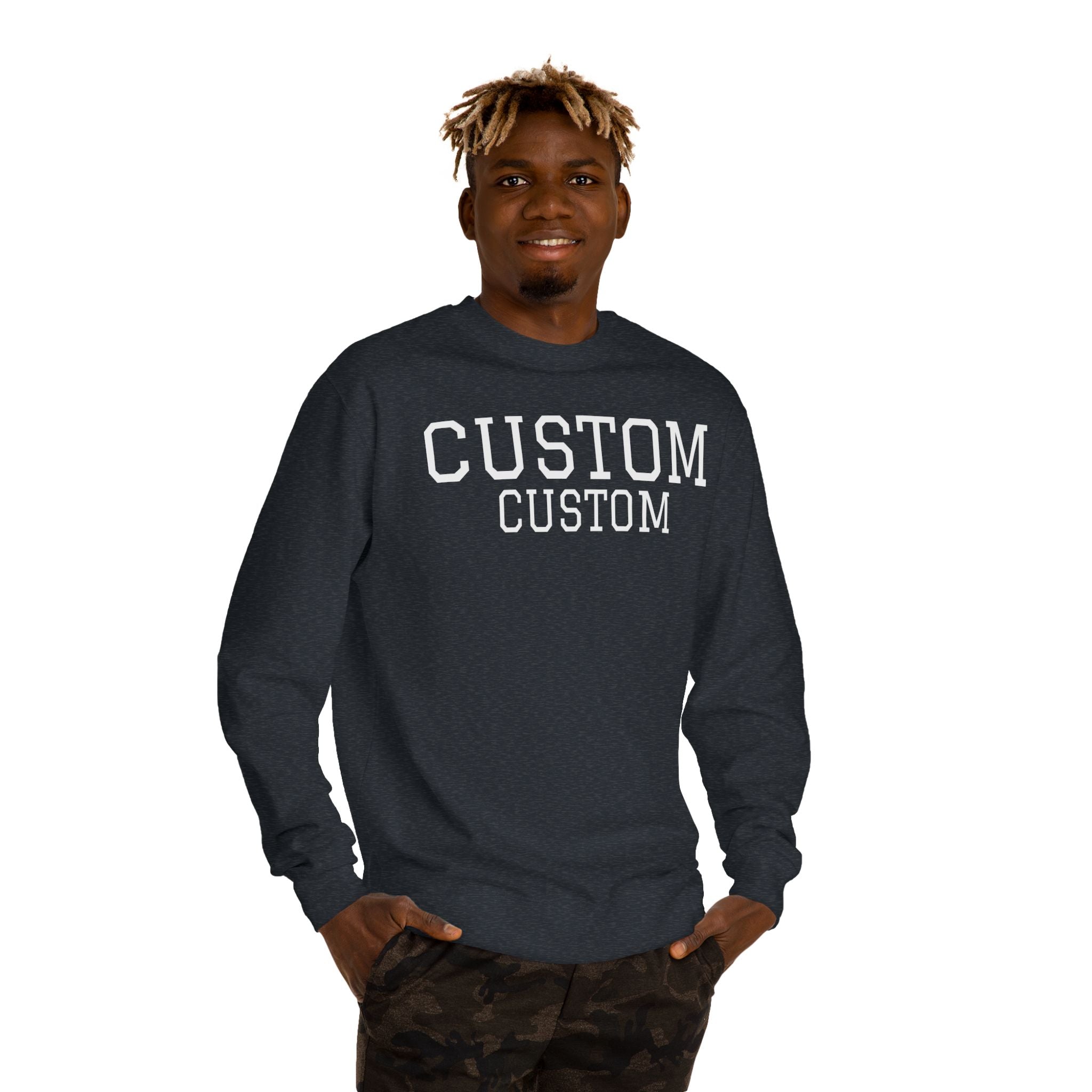 Custom Text Crewneck Sweatshirt — Personalized College-Style Pullover