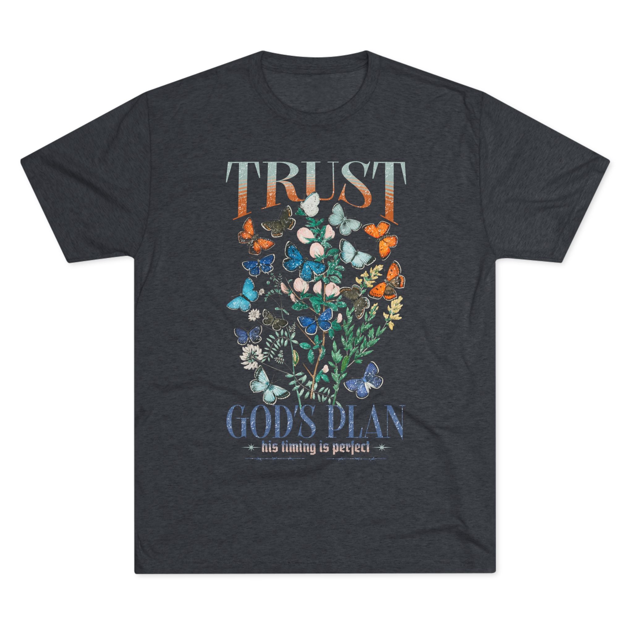 Trust God's Plan Butterflies T-Shirt — Butter-Soft Oversized Tee