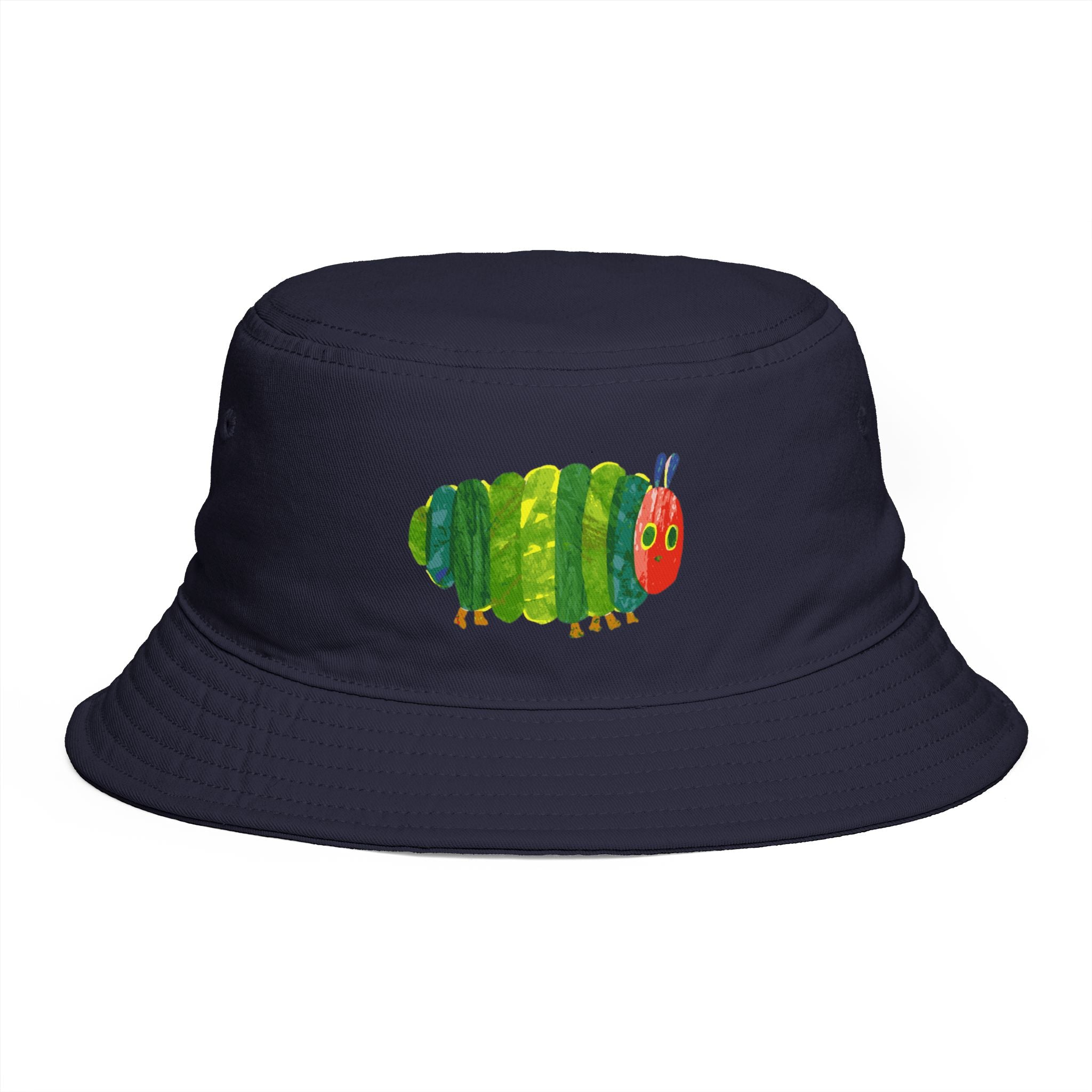 Brown Bucket Hat with Colorful Caterpillar Graphic