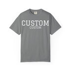 Custom Garment-Dyed T-Shirt — Personalized 'CUSTOM' Vintage Collegiate Tee