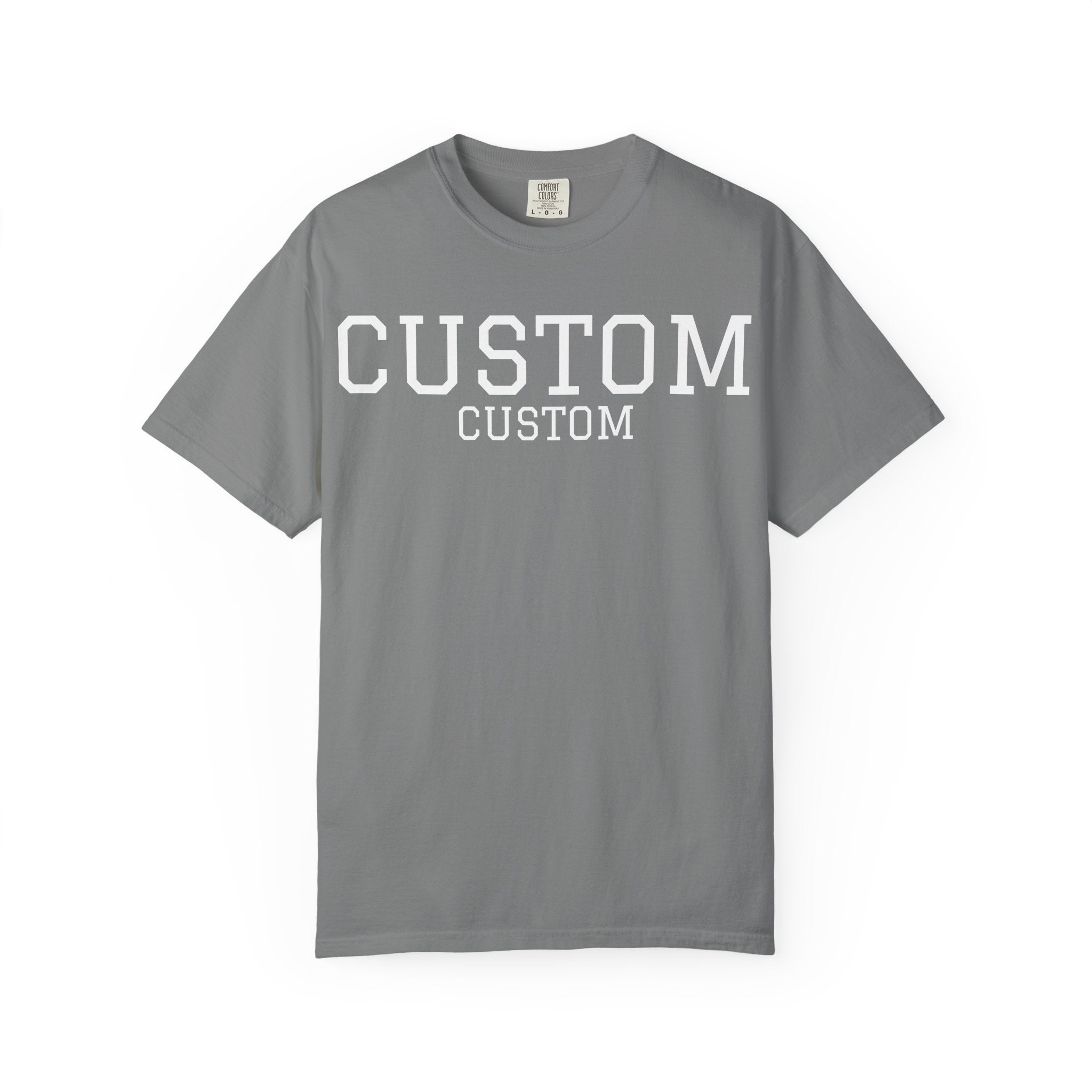 Custom Garment-Dyed T-Shirt — Personalized 'CUSTOM' Vintage Collegiate Tee