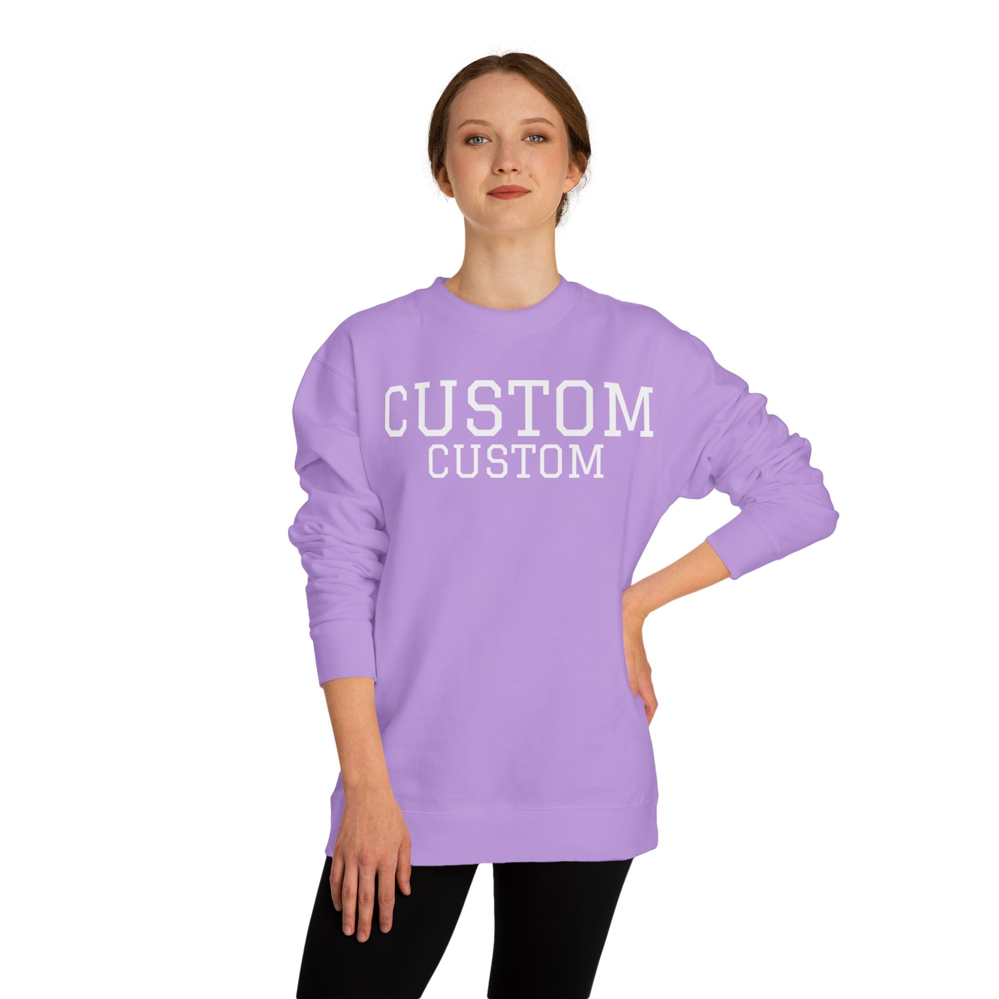 Custom Text Crewneck Sweatshirt — Personalized College-Style Pullover