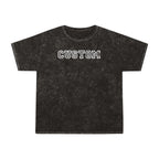 Custom Vintage Mineral Wash T-Shirt — White Varsity Text