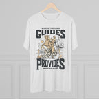 Buttery Soft 'Where the Lord Guides, the Lord Provides' Crew Tee — Western Faith Graphic