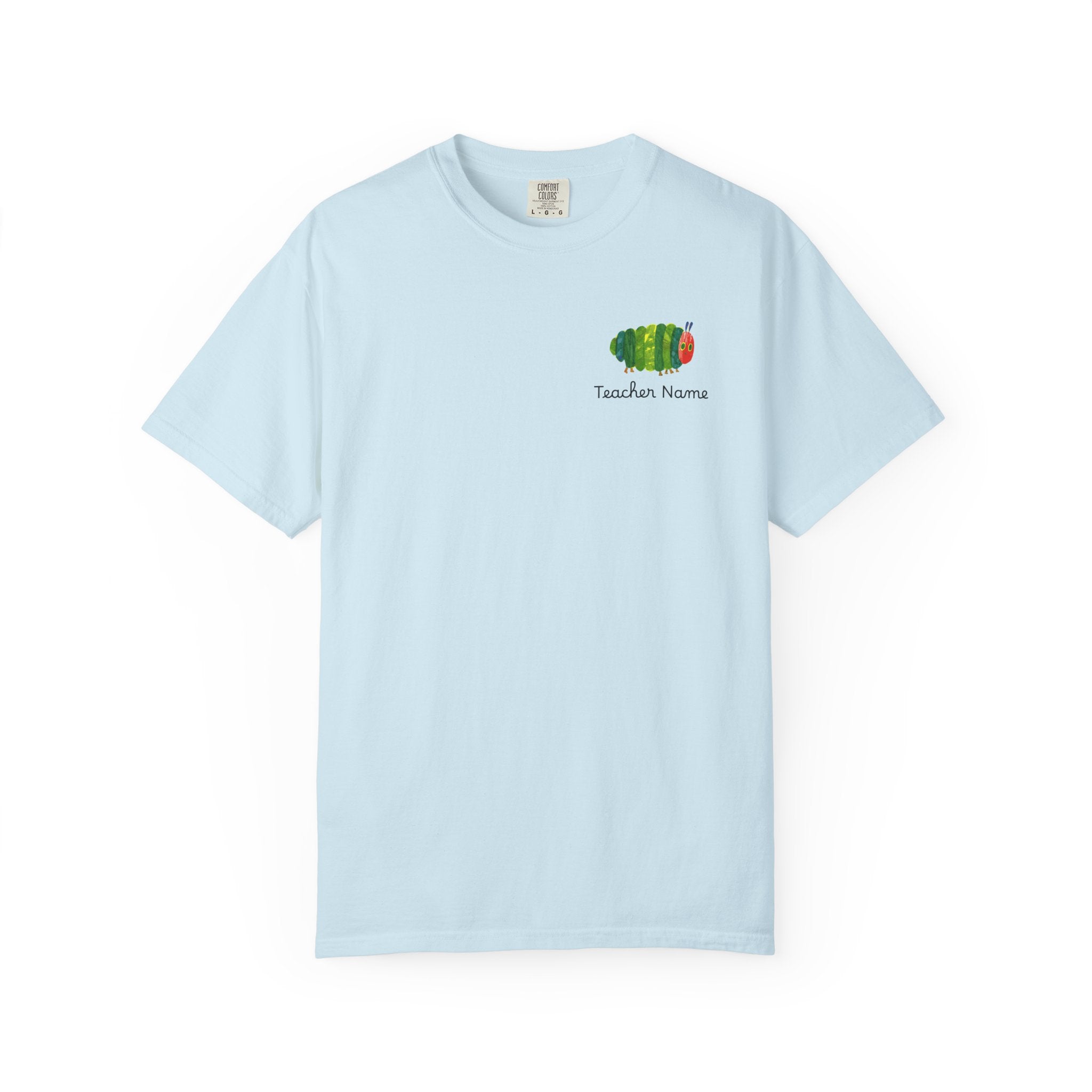 Custom Teacher Gift Caterpillar Garden T-Shirt — Colorful Children’s Storybook Graphic Tee