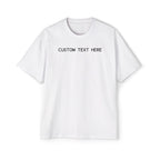 Custom T-Shirt - Custom Text Oversized Tee — Men's Personalized White T-Shirt