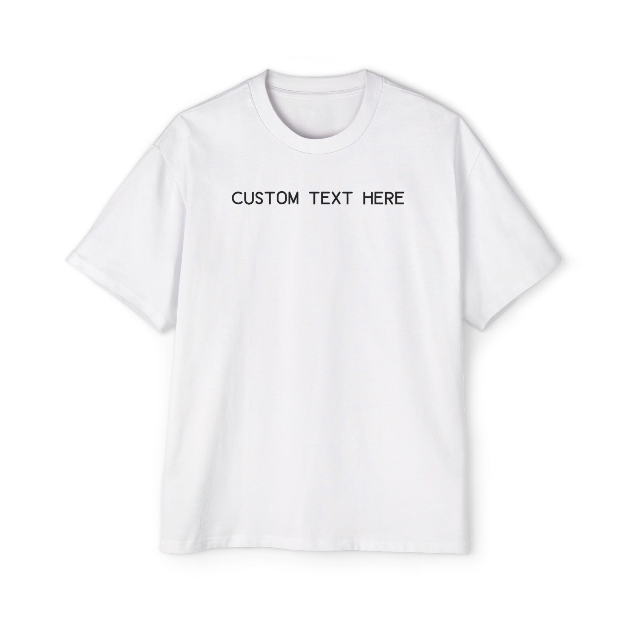 Custom T-Shirt - Custom Text Oversized Tee — Men's Personalized White T-Shirt