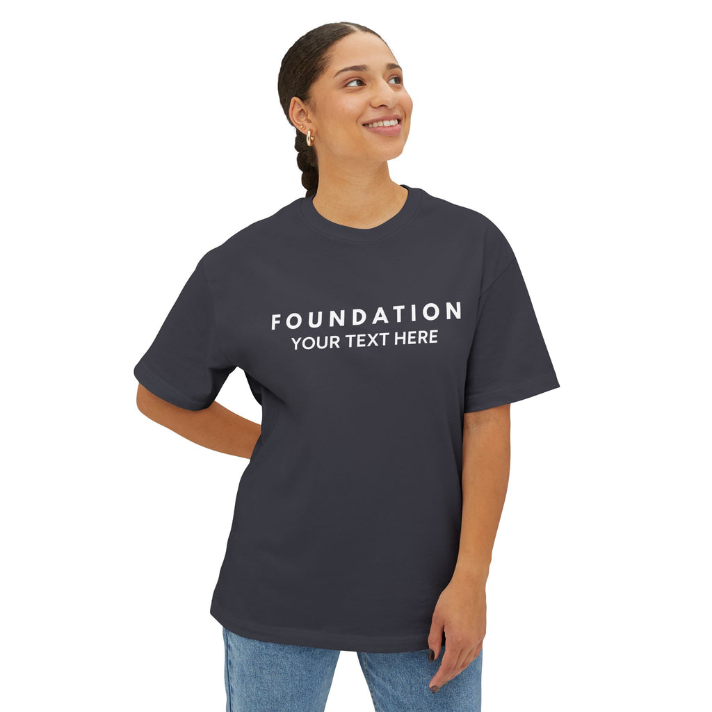 Custom T-Shirt - CUSTOM Foundation Minimalist Tee — Customizable "Your Text Here" Boxy T-Shirt