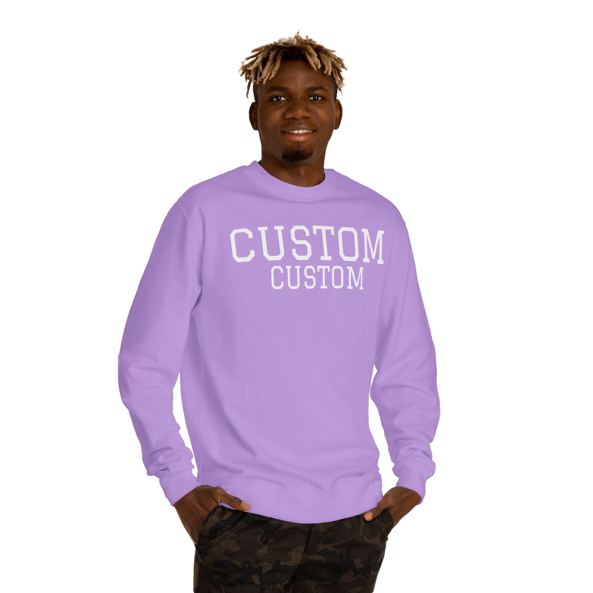 Custom Text Crewneck Sweatshirt — Personalized College-Style Pullover