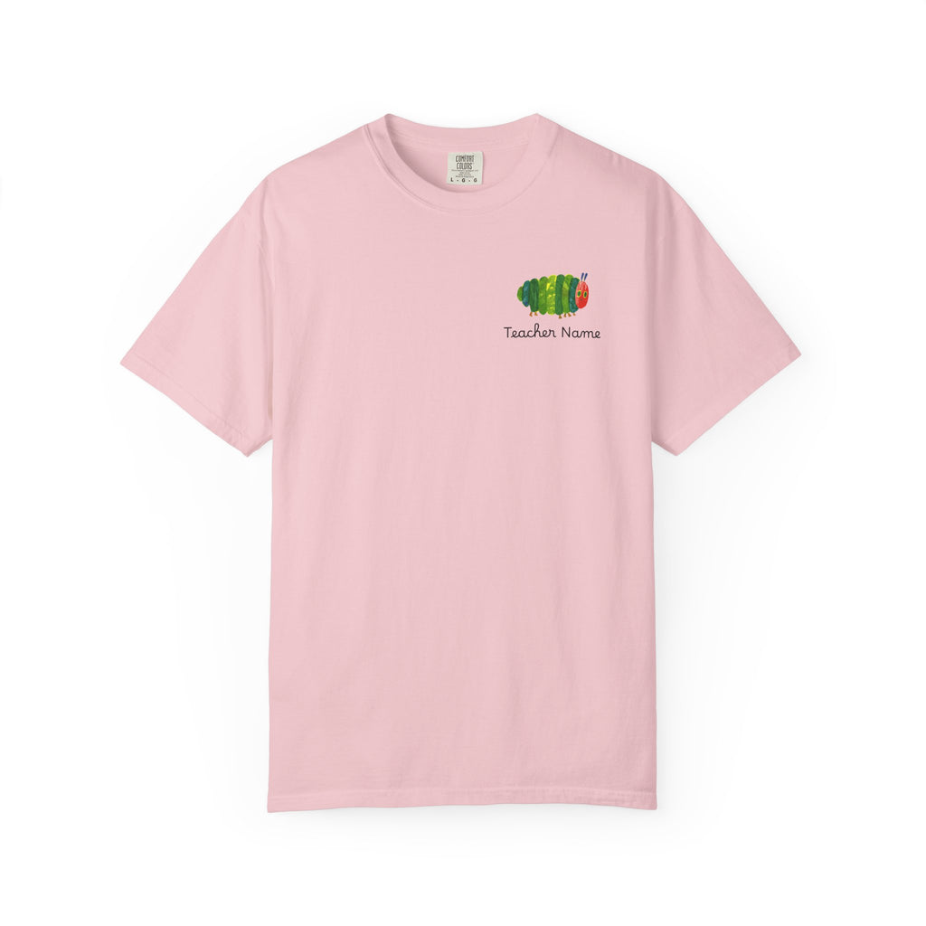 Custom Teacher Gift Caterpillar Garden T-Shirt — Colorful Children’s Storybook Graphic Tee