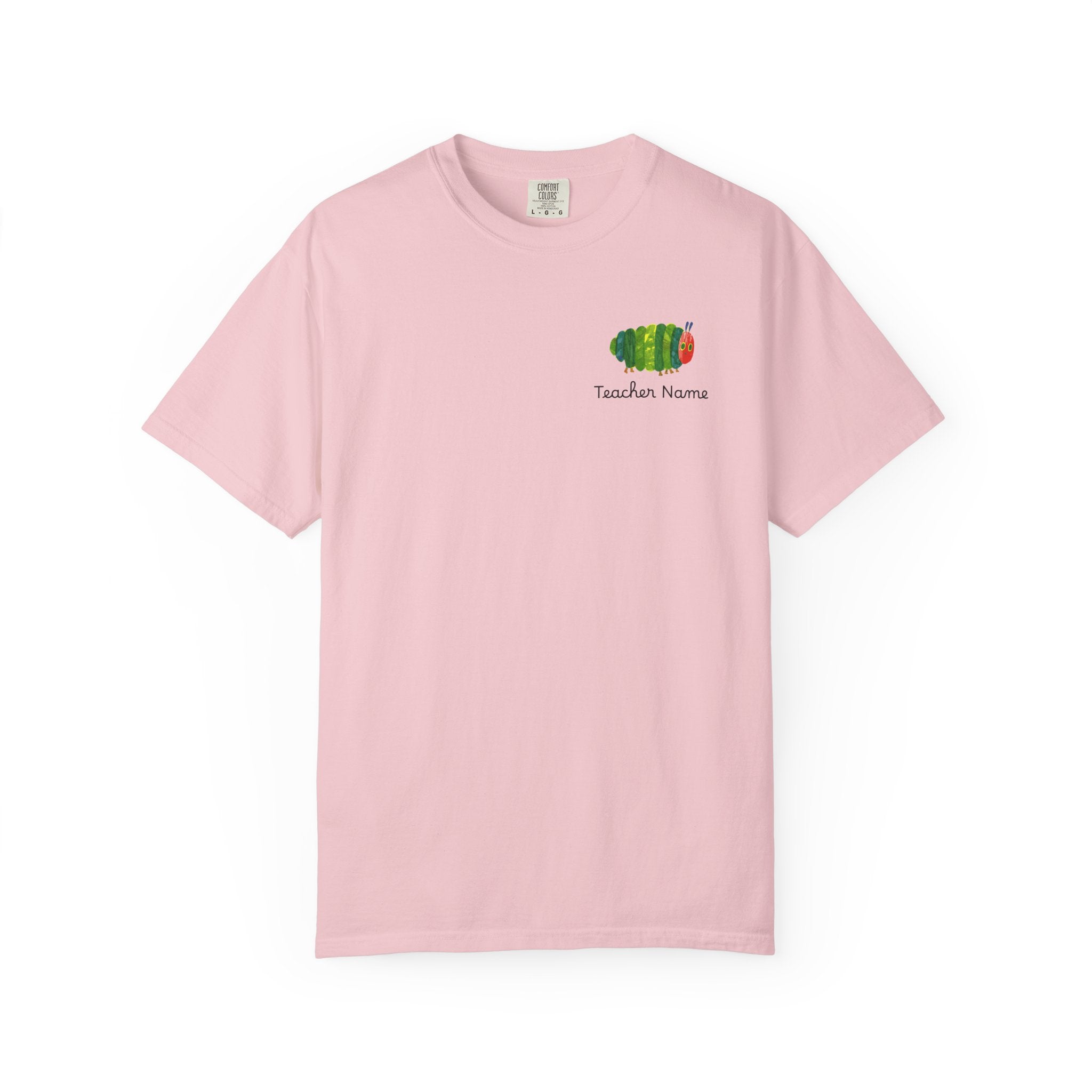 Custom Teacher Gift Caterpillar Garden T-Shirt — Colorful Children’s Storybook Graphic Tee