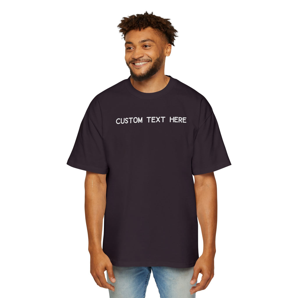 Custom T-Shirt - Custom Text Oversized Tee — Men's Personalized White T-Shirt