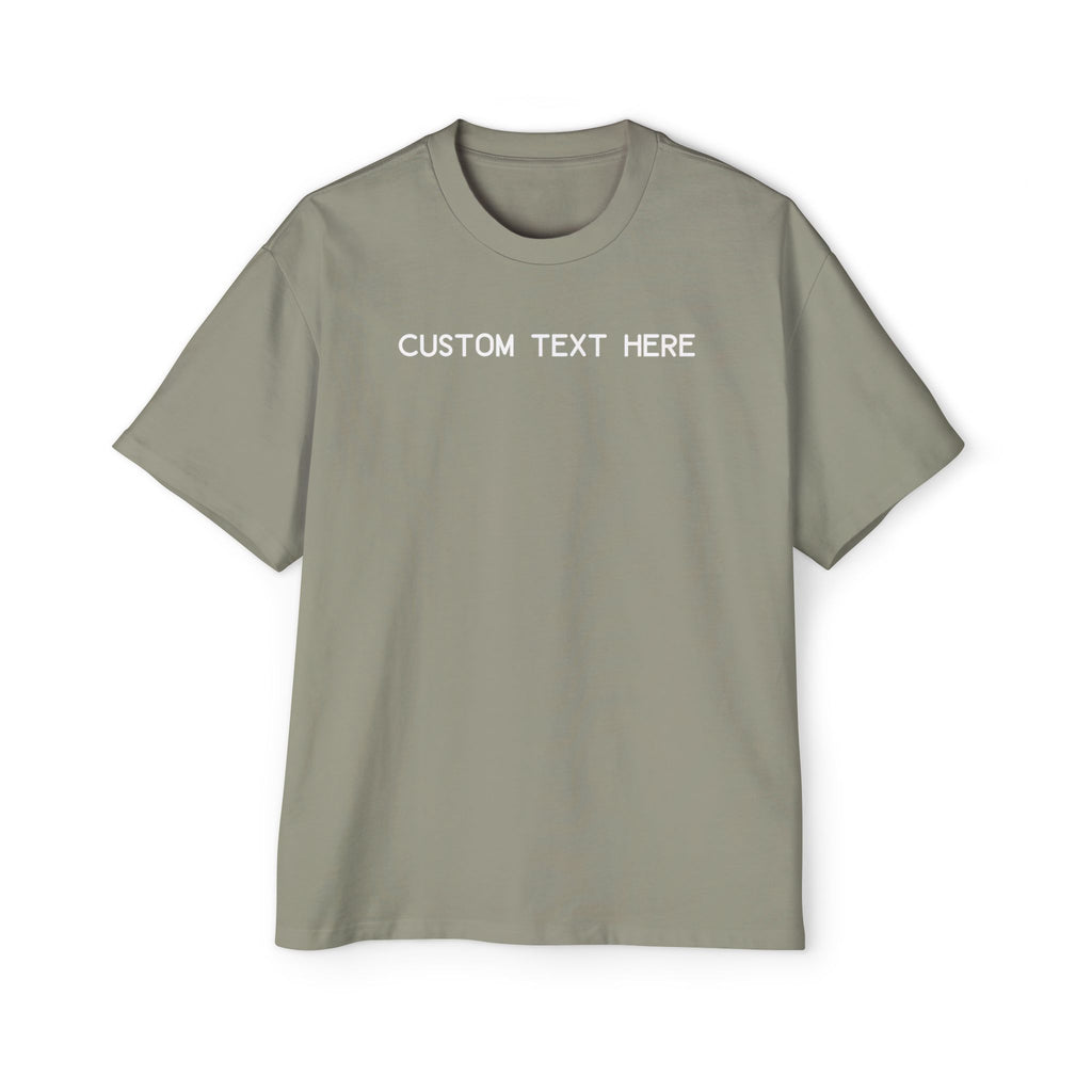 Custom T-Shirt - Custom Text Oversized Tee — Men's Personalized White T-Shirt