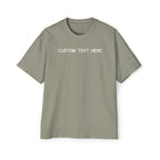 Custom T-Shirt - Custom Text Oversized Tee — Men's Personalized White T-Shirt