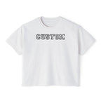 Custom Women's Boxy Tee - Retro Varsity Lettering, Casual Cropped T-Shirt