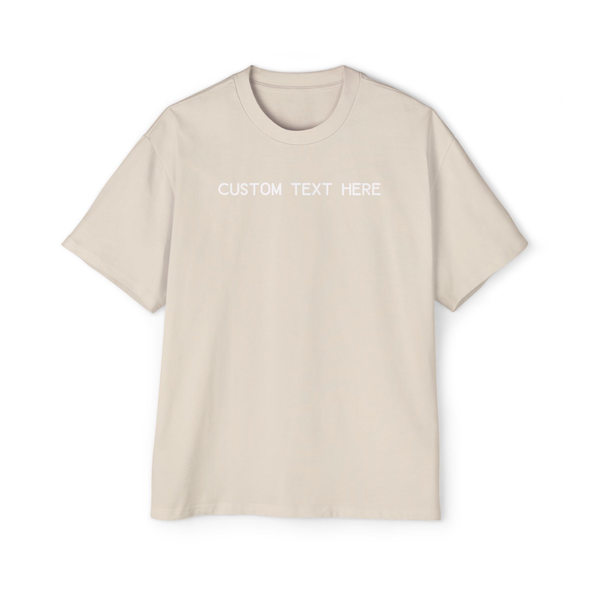 Custom T-Shirt - Custom Text Oversized Tee — Men's Personalized White T-Shirt