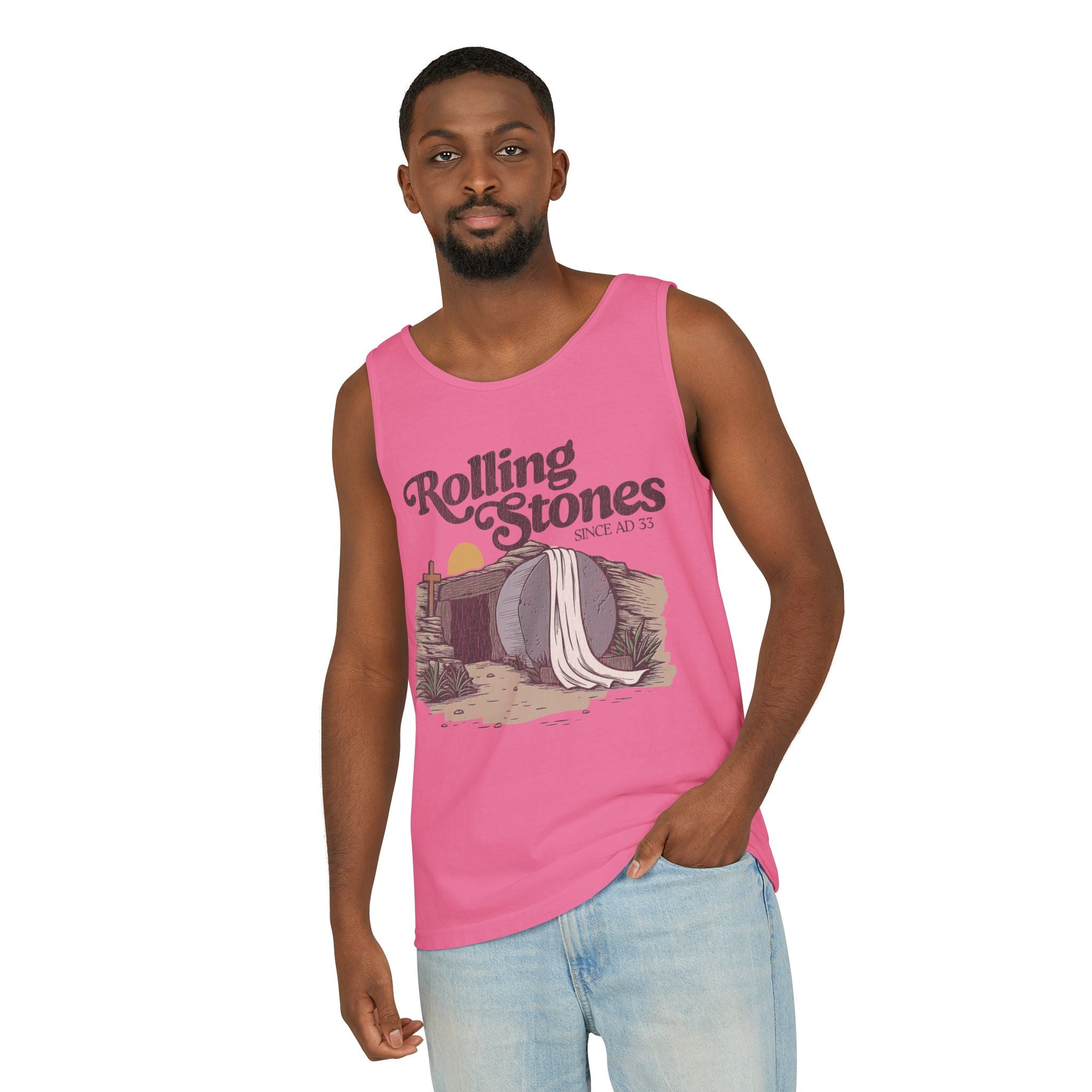 Rolling Stones Oversized Tank Top — Comfort Colors Garment-Dyed