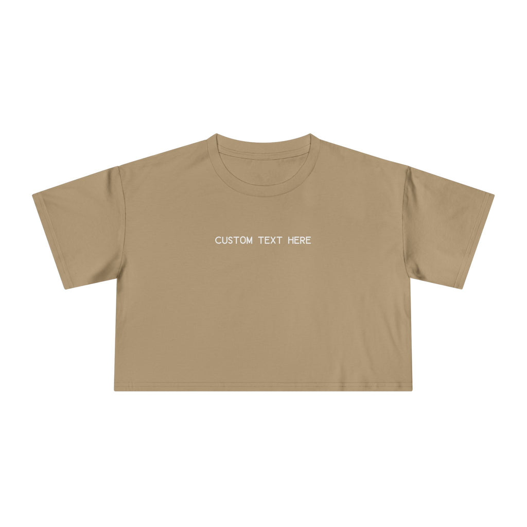 Custom T-Shirt - Custom Crop Top - Customizable Women's Crop Tee — Minimalist 'Custom Text Here' Chest Graphic