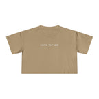 Custom T-Shirt - Custom Crop Top - Customizable Women's Crop Tee — Minimalist 'Custom Text Here' Chest Graphic