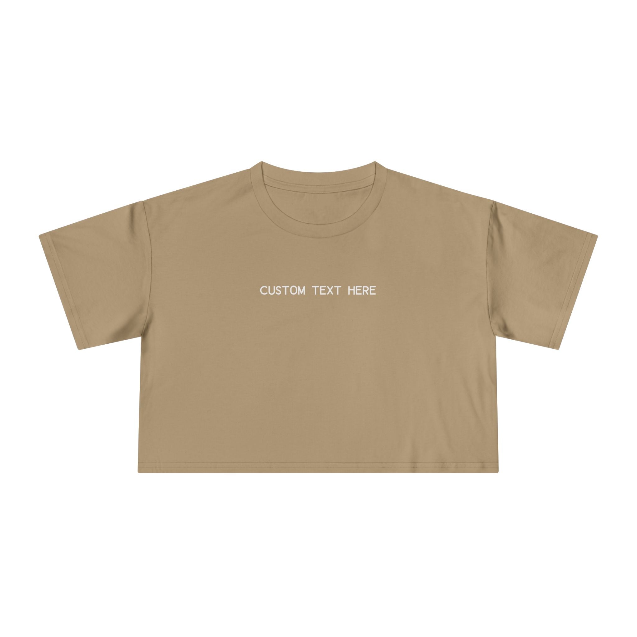 Custom T-Shirt - Custom Crop Top - Customizable Women's Crop Tee — Minimalist 'Custom Text Here' Chest Graphic
