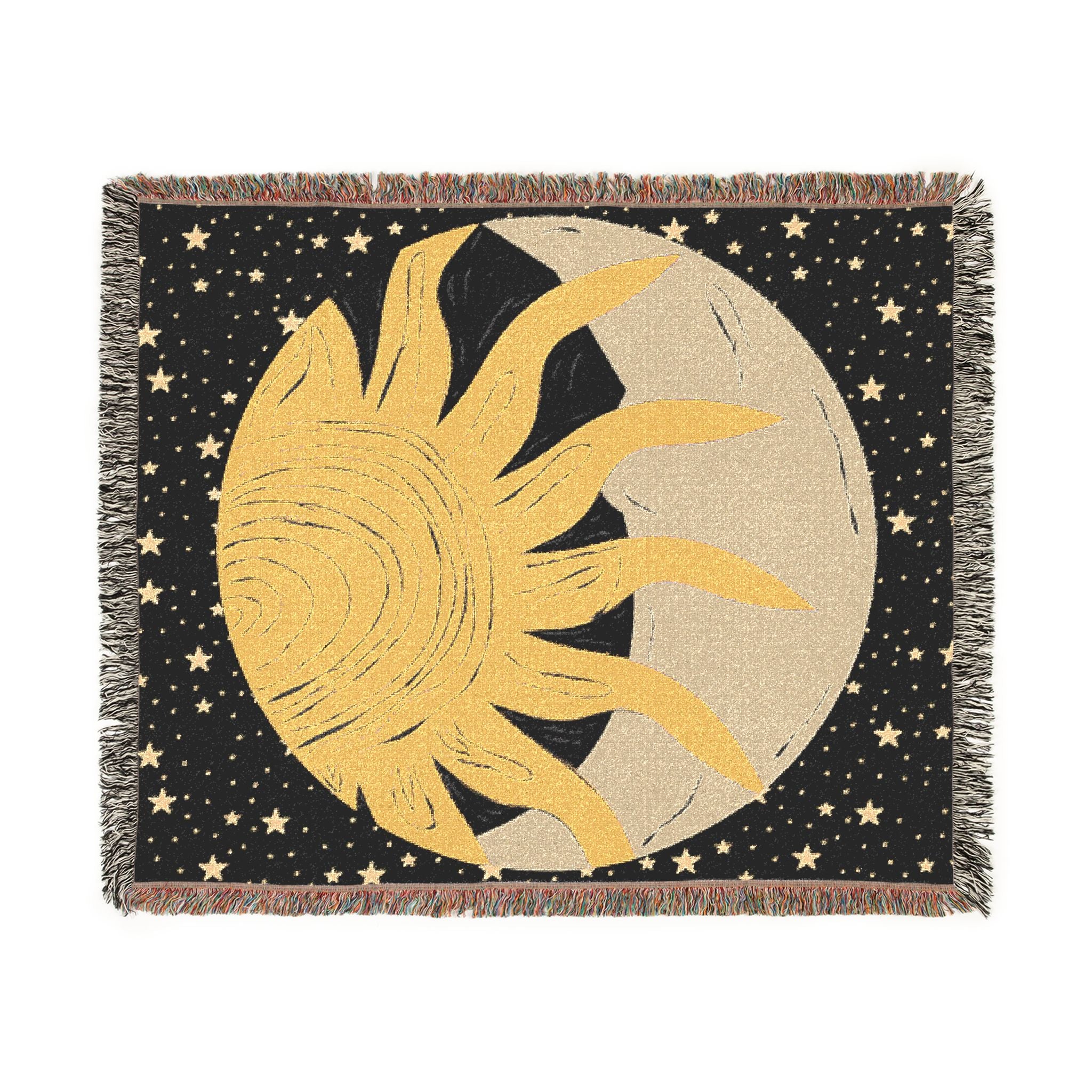 Woven Blanket — Sun and Moon Celestial Throw Blanket