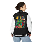 Custom Gift - Letterman Jacket for Teacher — Colorful "Very Hungry Caterpillar" Garden Back Patch