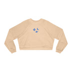 Cropped Pullover — Minimal Gold Moon, Star & Planet Graphic