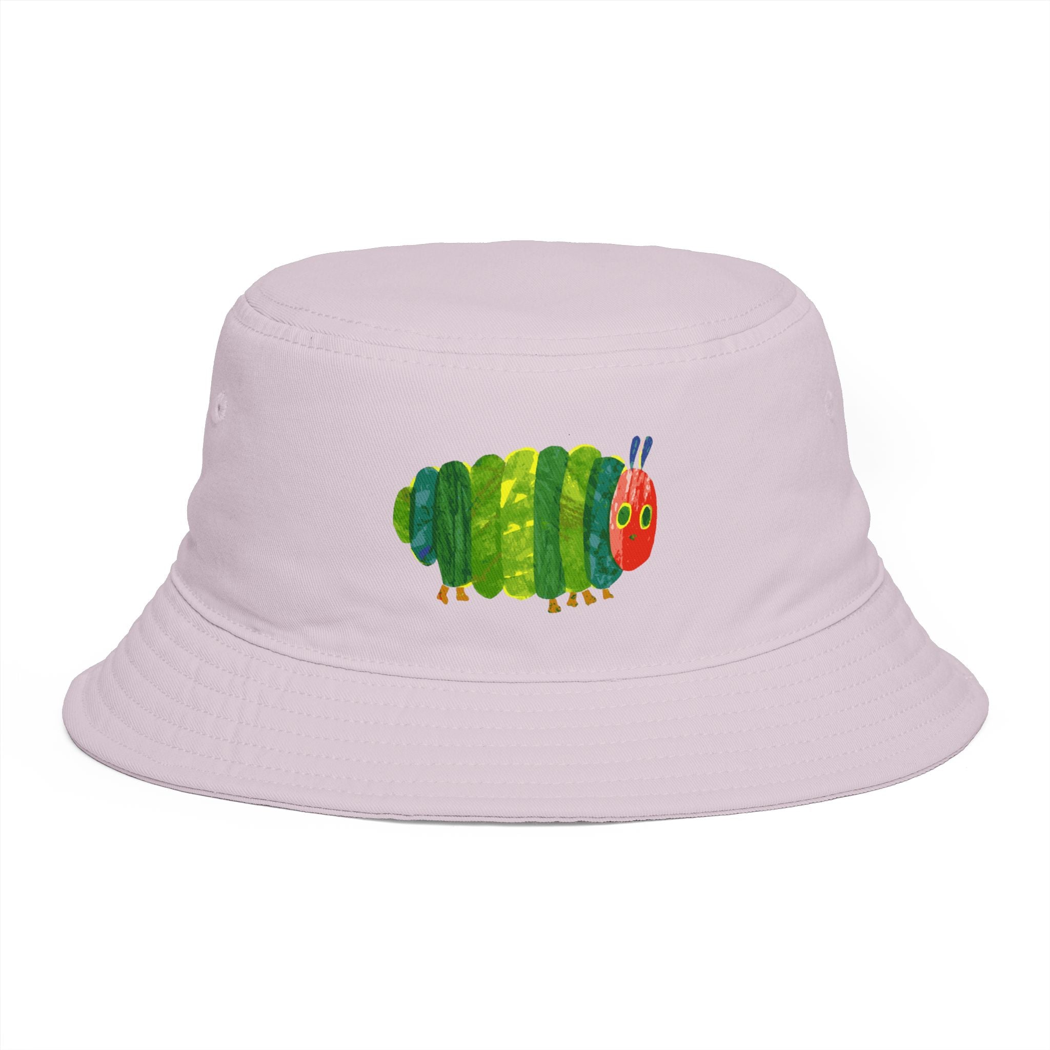 Brown Bucket Hat with Colorful Caterpillar Graphic