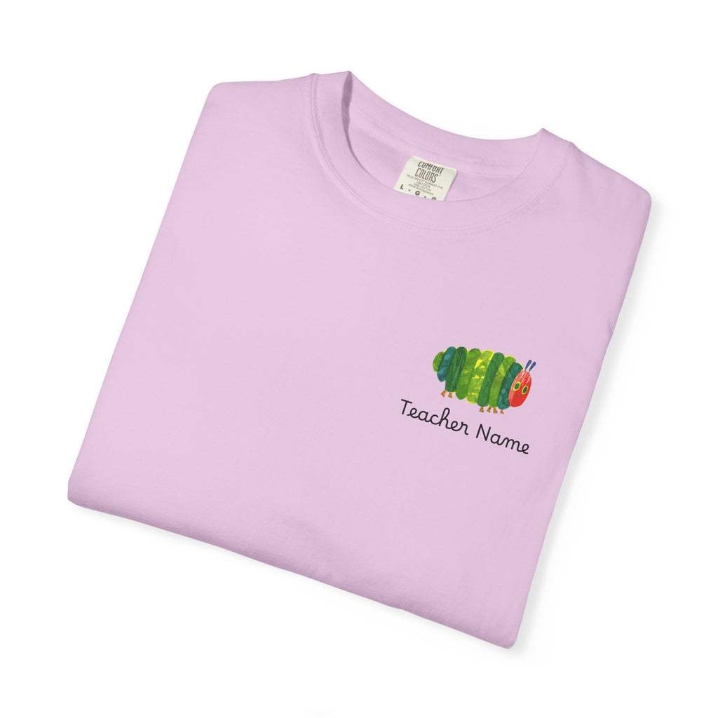 Custom Teacher Gift Caterpillar Garden T-Shirt — Colorful Children’s Storybook Graphic Tee