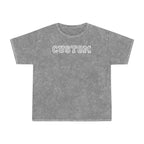Custom Vintage Mineral Wash T-Shirt — White Varsity Text