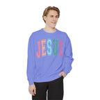 Jesus Rainbow Comfort Colors Crewneck Sweatshirt