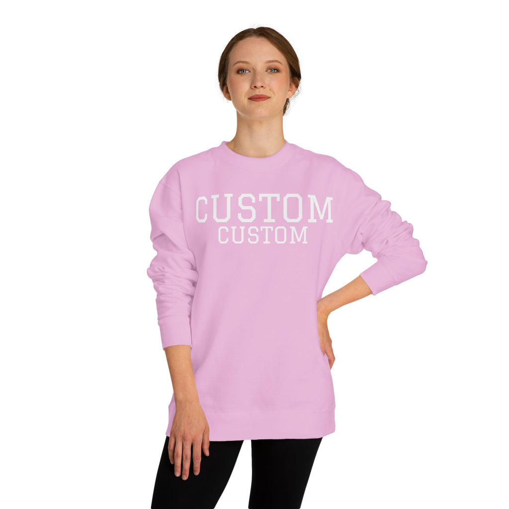 Custom Text Crewneck Sweatshirt — Personalized College-Style Pullover
