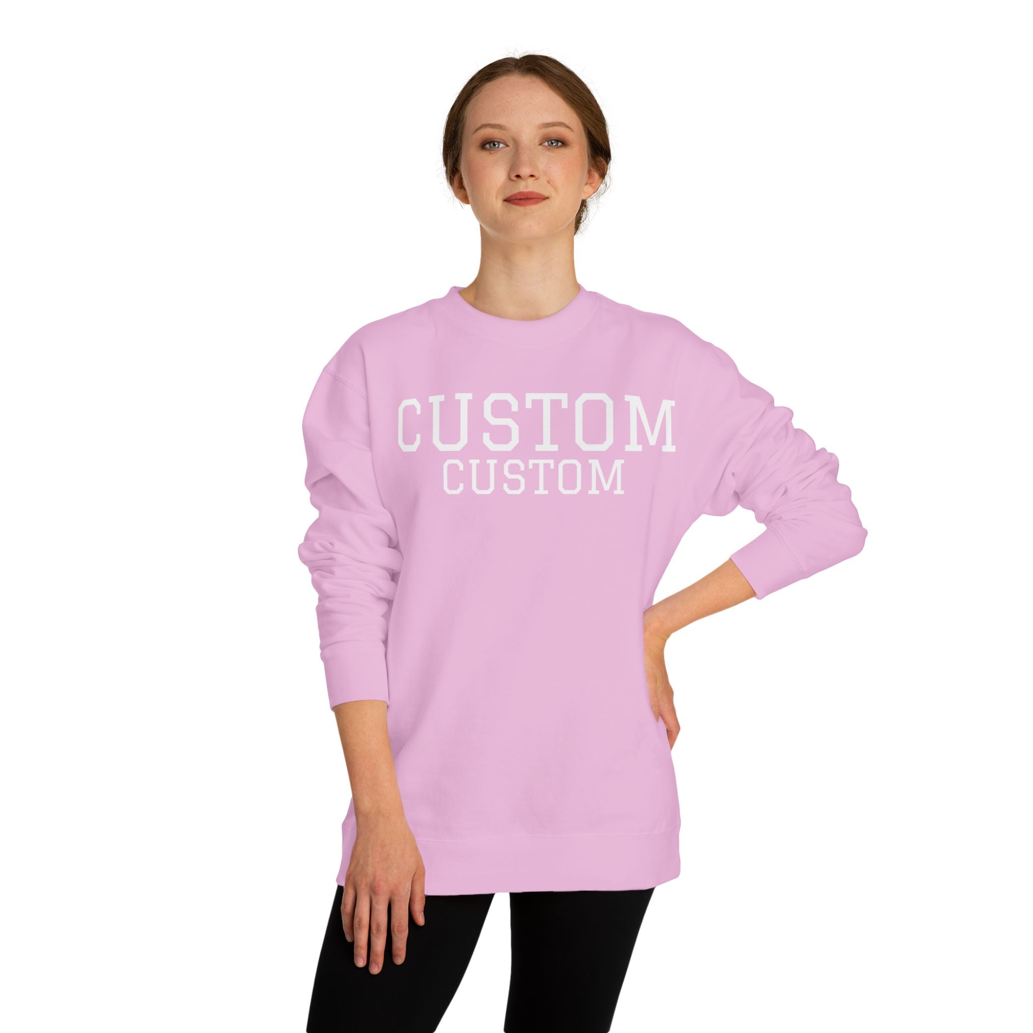 Custom Text Crewneck Sweatshirt — Personalized College-Style Pullover