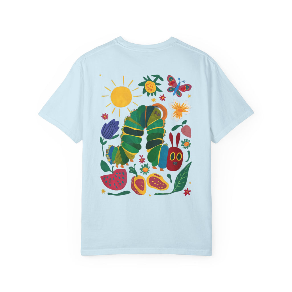 Custom Teacher Gift Caterpillar Garden T-Shirt — Colorful Children’s Storybook Graphic Tee