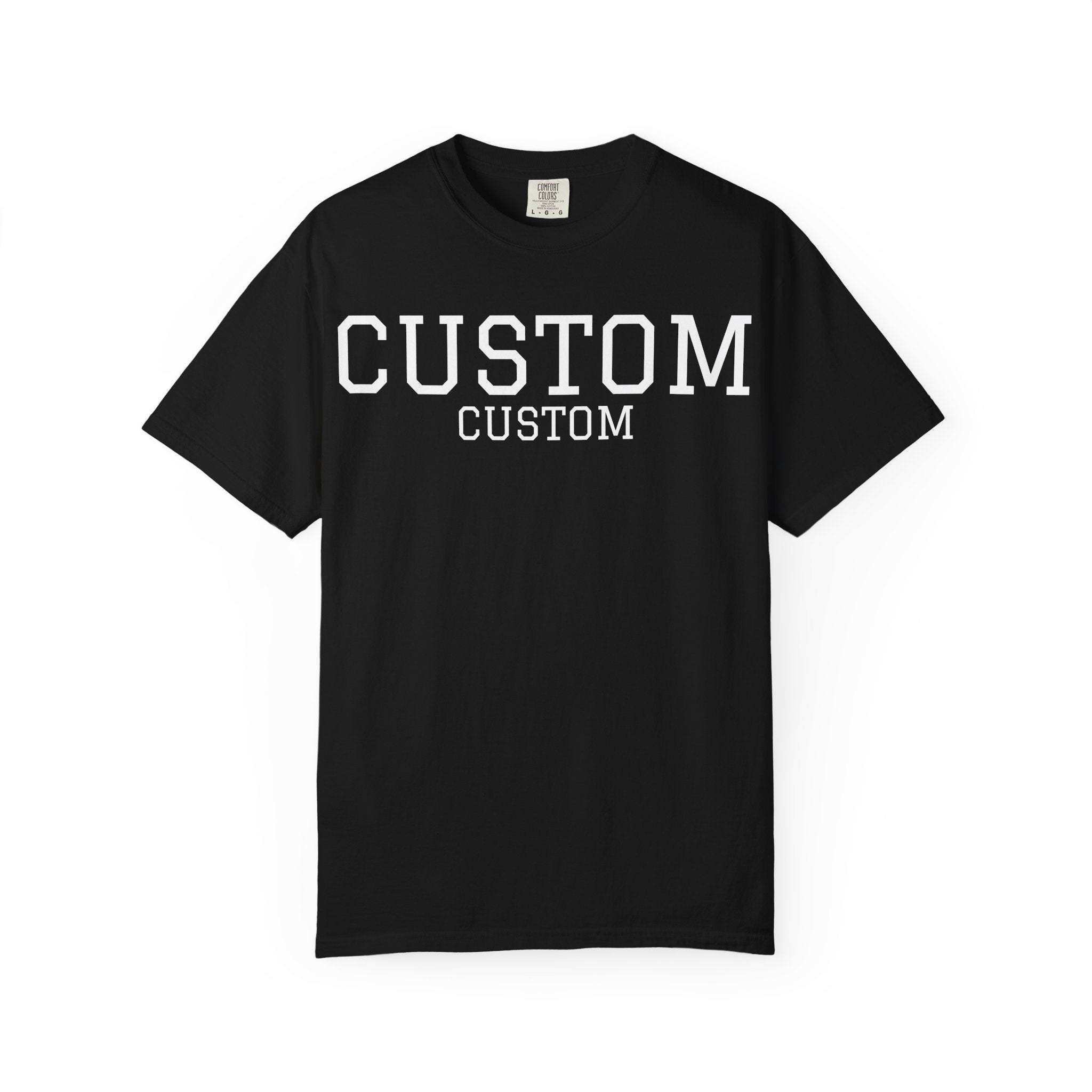Custom Garment-Dyed T-Shirt — Personalized 'CUSTOM' Vintage Collegiate Tee