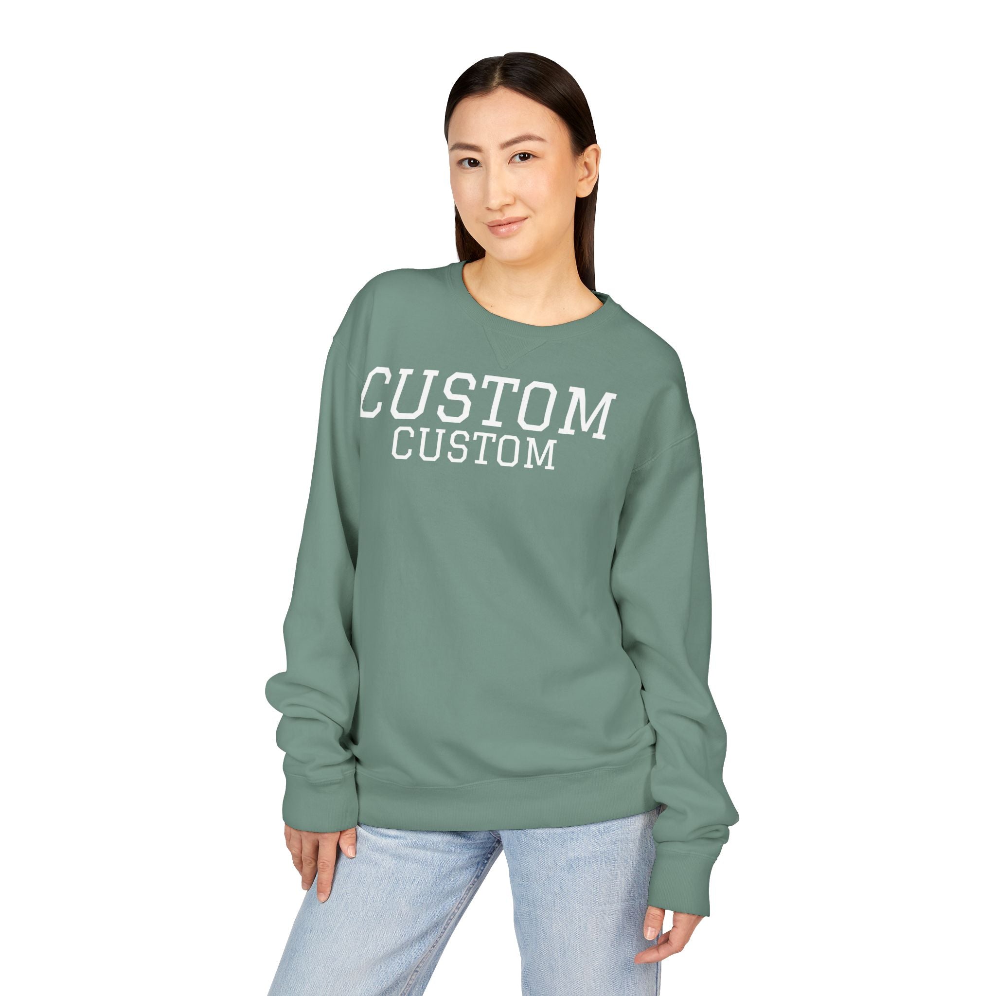 Custom Crewneck Sweatshirt — Vintage Garment-Dyed Comfort