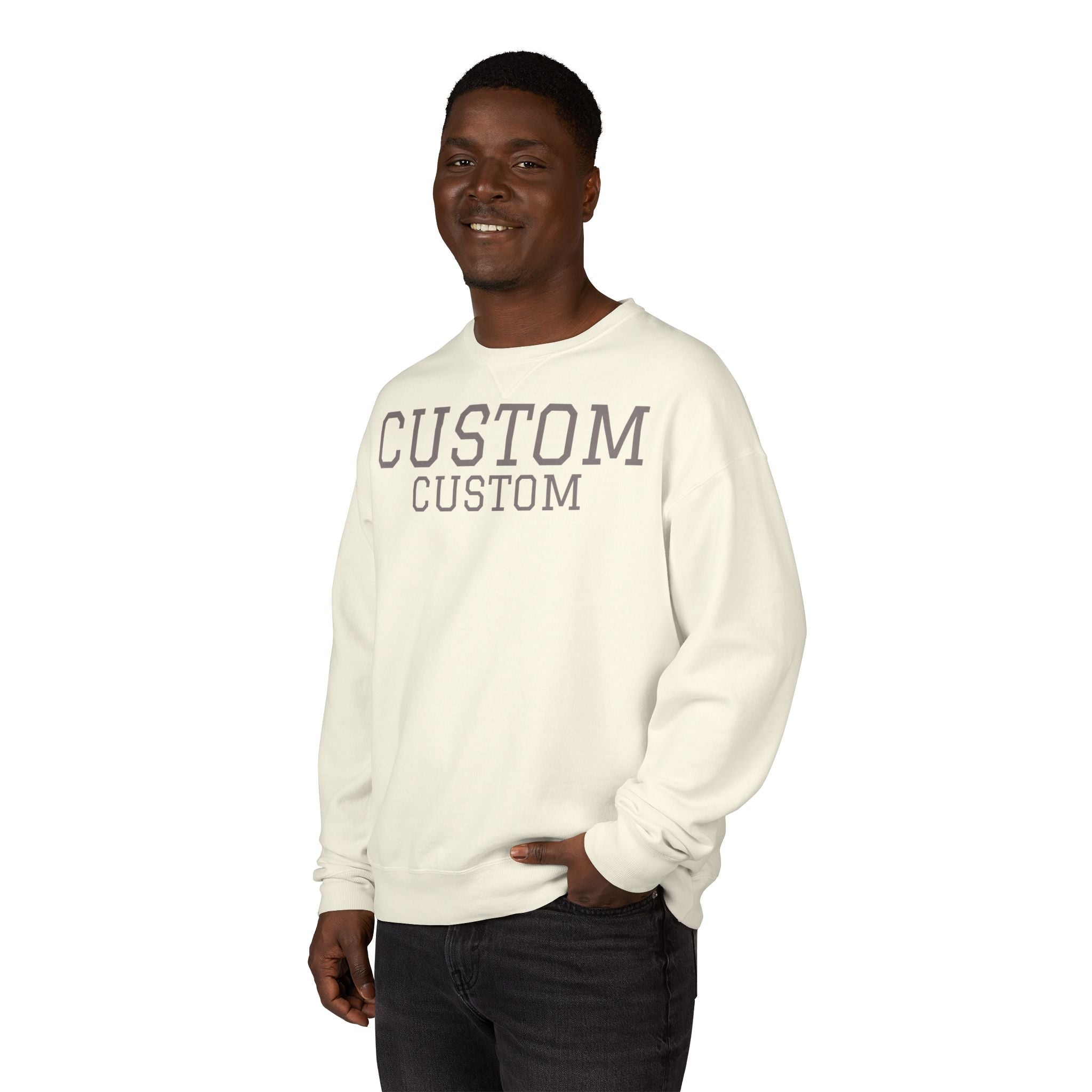 Custom Crewneck Sweatshirt — Vintage Garment-Dyed Comfort