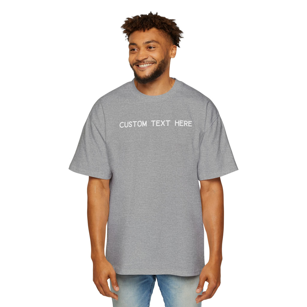 Custom T-Shirt - Custom Text Oversized Tee — Men's Personalized White T-Shirt